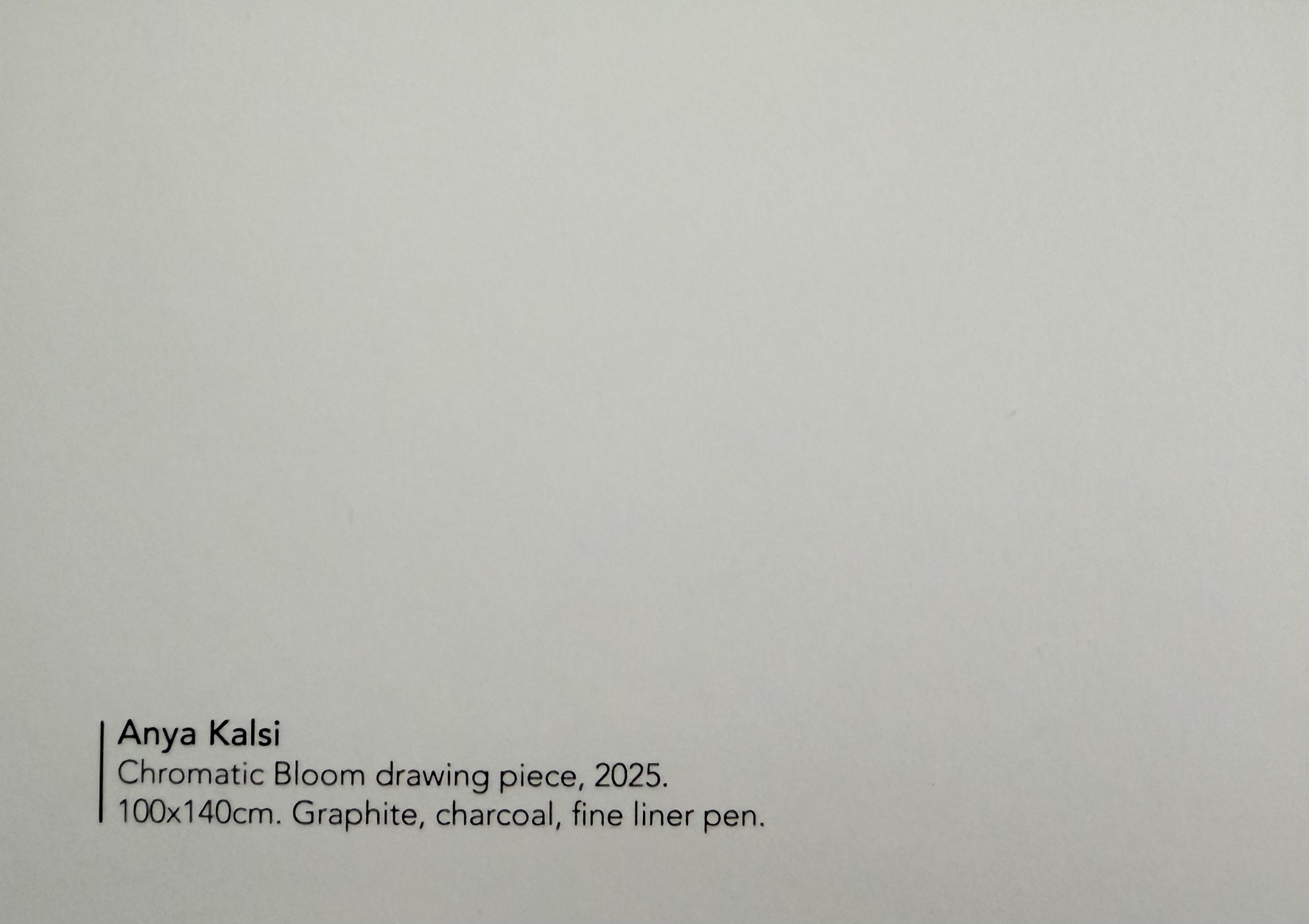 Back of the Chromatic Bloom postcard, with artwork details