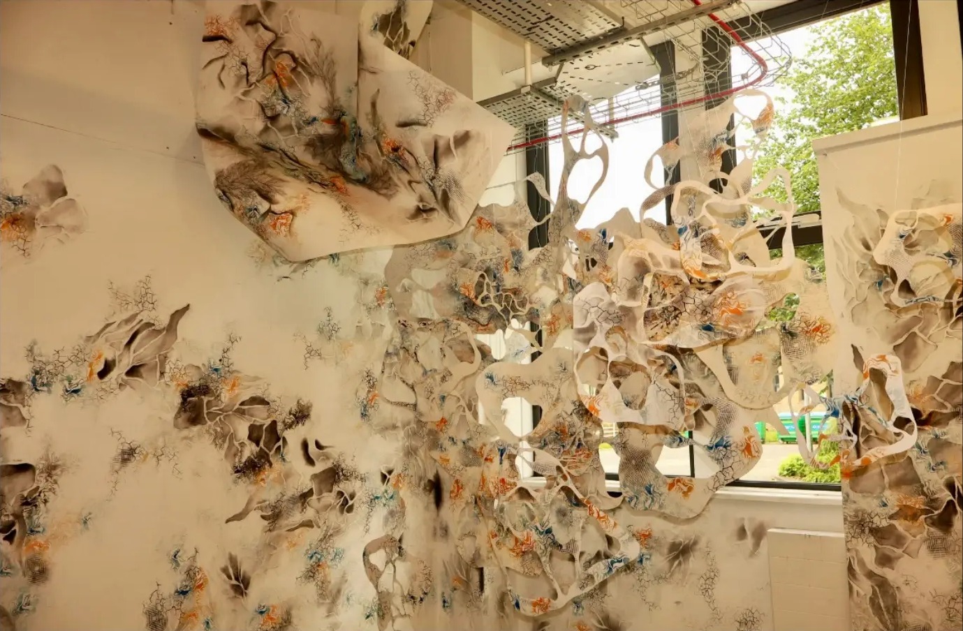 Anya Kalsi, Chromatic Bloom installation, 2025, Lancaster University Degree Show