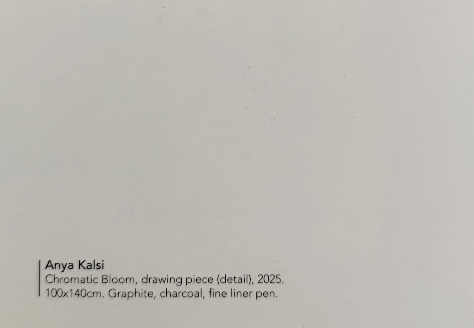 Back of the Chromatic Bloom Detail postcard, with artwork details