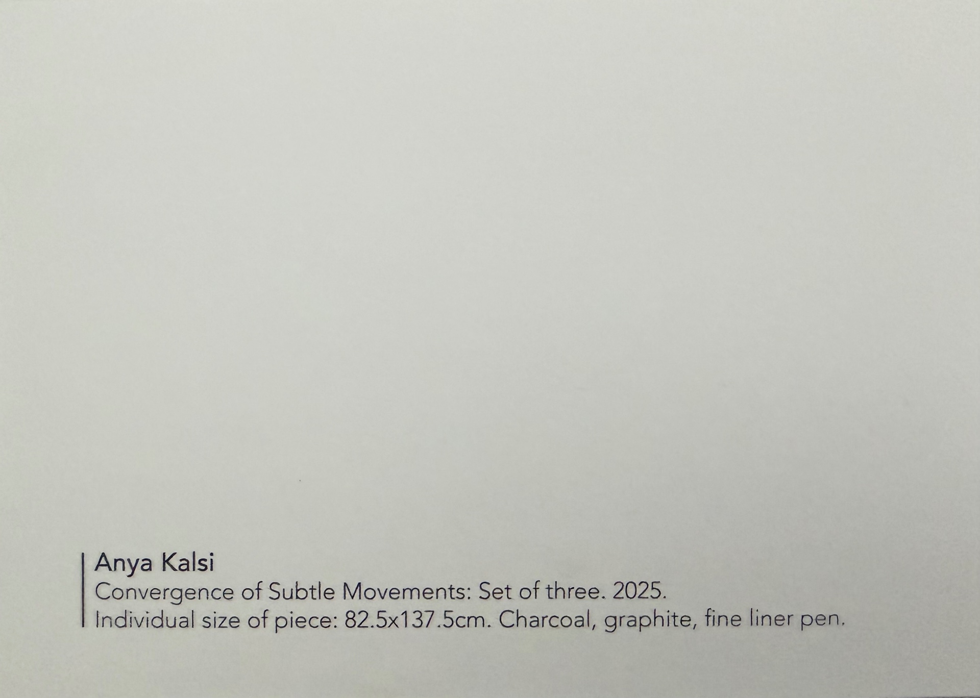 Back of the Convergence of Subtle Movements postcard, with artwork details