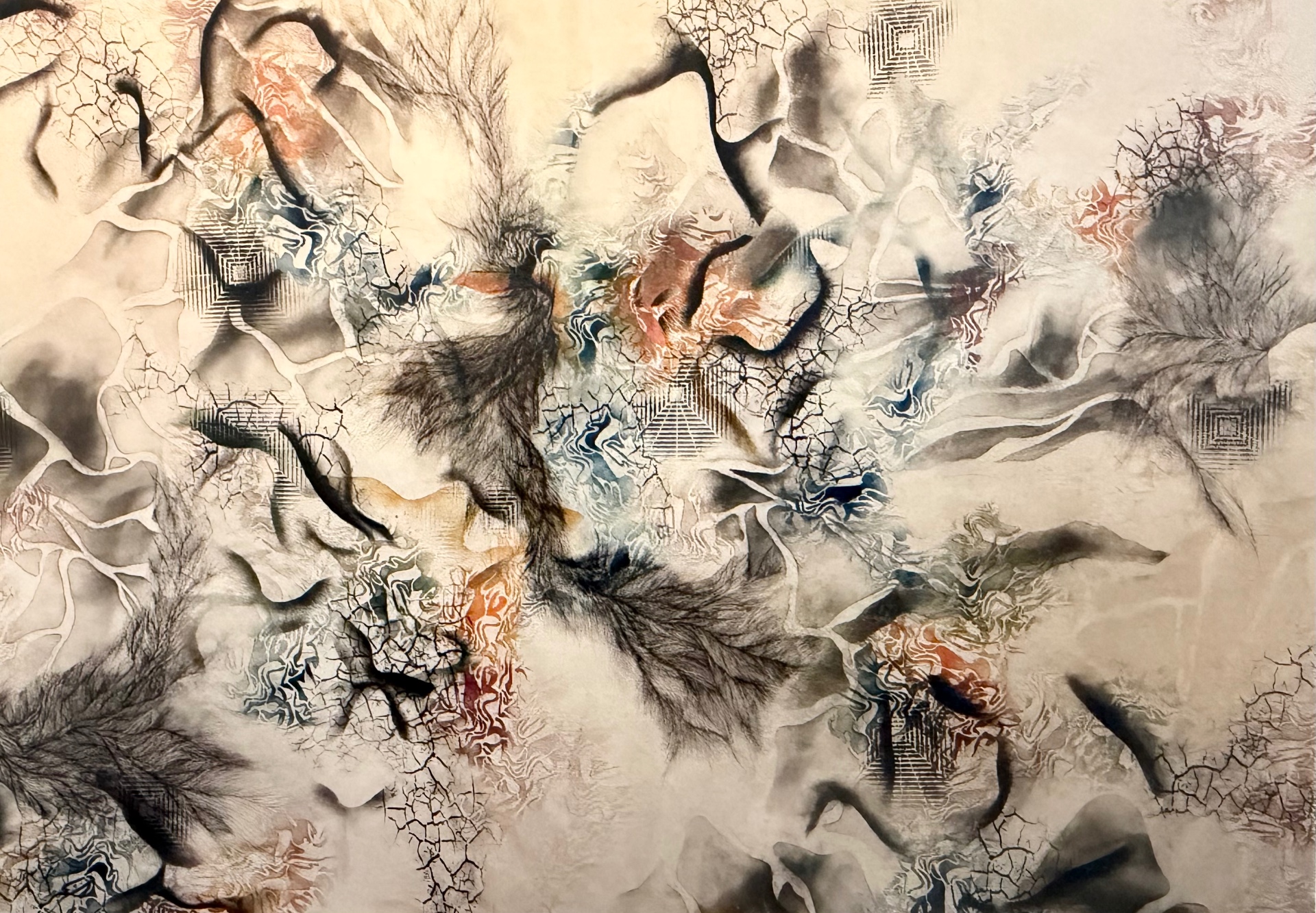 Postcard of Anya Kalsi, Chromatic Bloom drawing piece, 2025