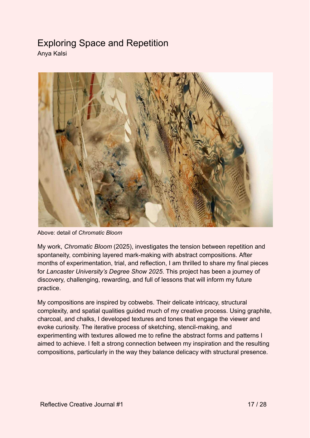 Reflective Creative Journal Issue 1, October 2025, published by No Jobs in the Arts
